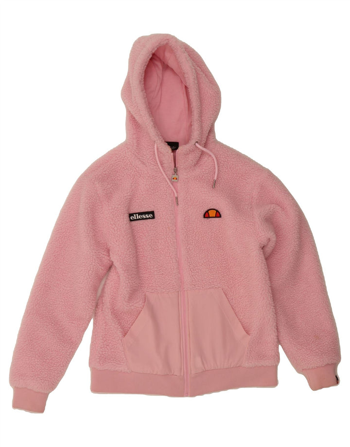 ELLESSE Womens Hooded Fleece Jacket UK 6 XS Pink Polyester Vintage Ellesse and Second-Hand Ellesse from Messina Hembry 