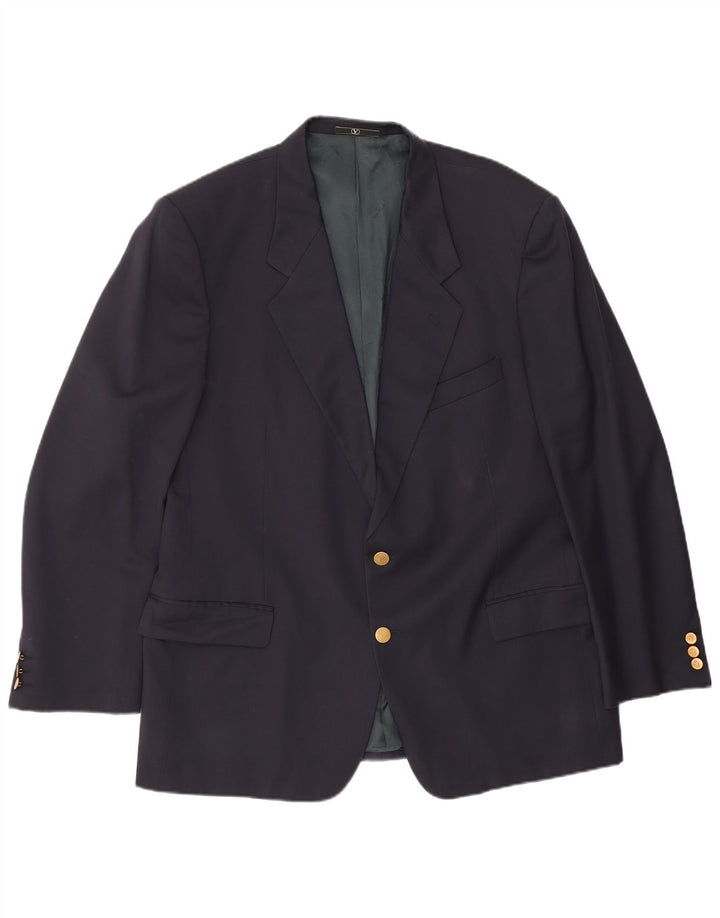 Valentino Ανδρικό σακάκι σακάκι με 2 κουμπιά IT 56 3XL Navy Blue Virgin Wool