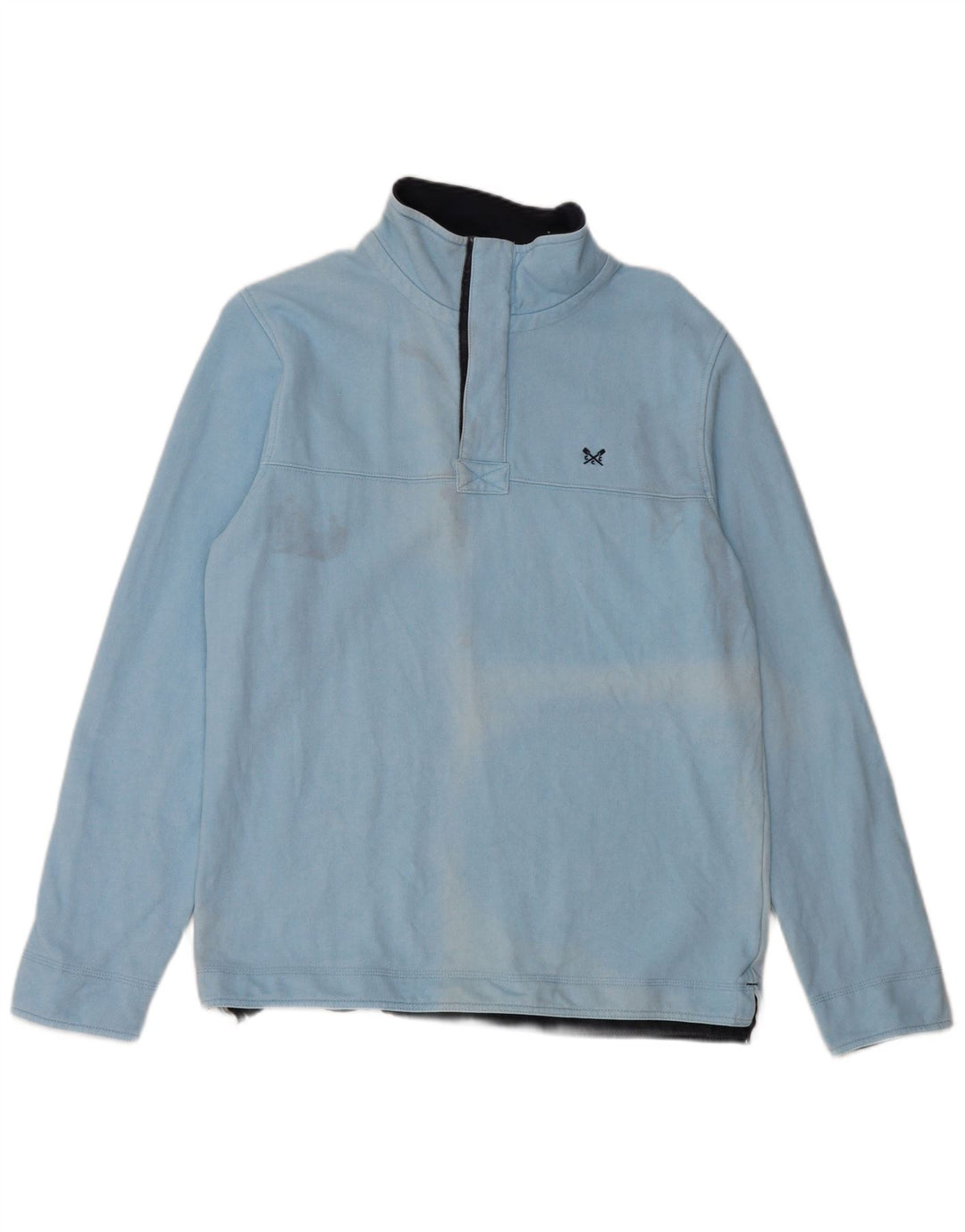 Ανδρικό φούτερ με φερμουάρ Crew Clothing, μεσαίο μπλε βαμβακερό