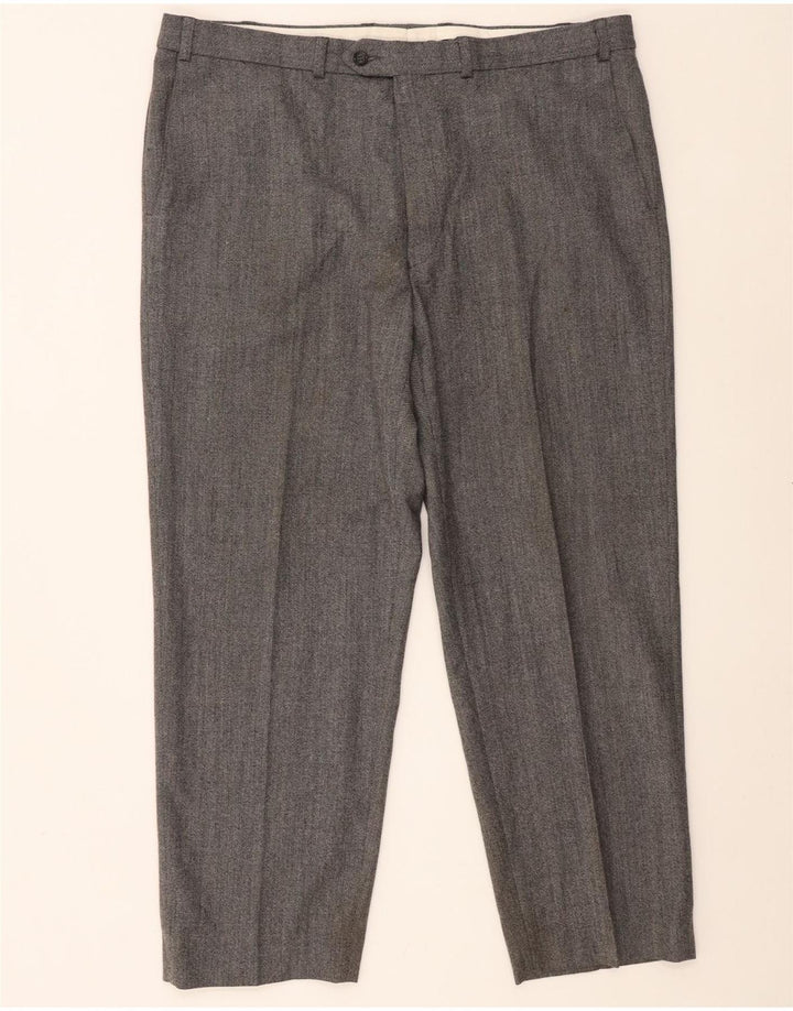 Marks & Spencer Ανδρικό παντελόνι ίσιο κοστούμι St. Michael W40 L29 Γκρι μαλλί