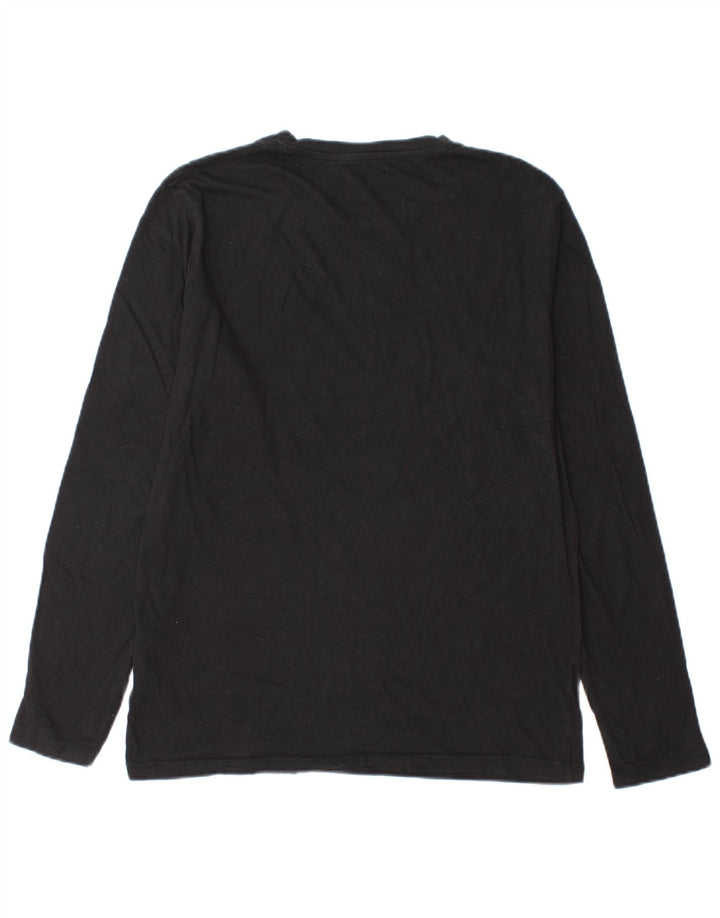 Jack & Jones Ανδρικό γραφικό μπλουζάκι μακρυμάνικο μεσαίο μαύρο βαμβακερό