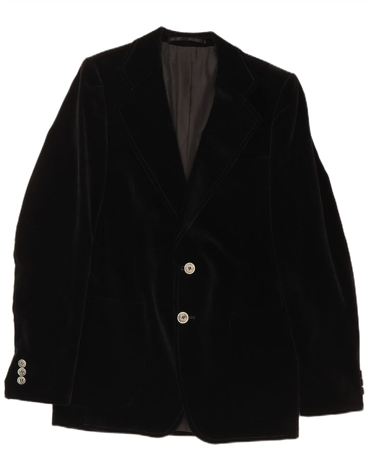 Vintage Ανδρικό βελούδινο σακάκι με 2 κουμπιά UK 36 Small Black