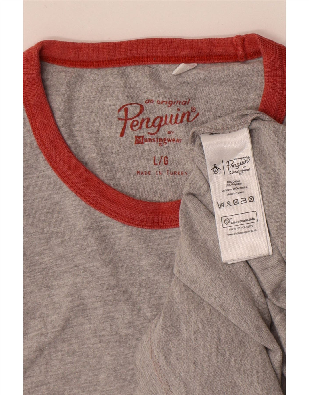 Ανδρικό T-Shirt Penguin Top μεγάλο γκρι βαμβακερό