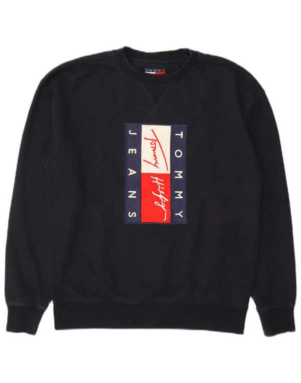 Γραφικό ανδρικό φούτερ Tommy Hilfiger Jumper XS Navy Blue Cotton
