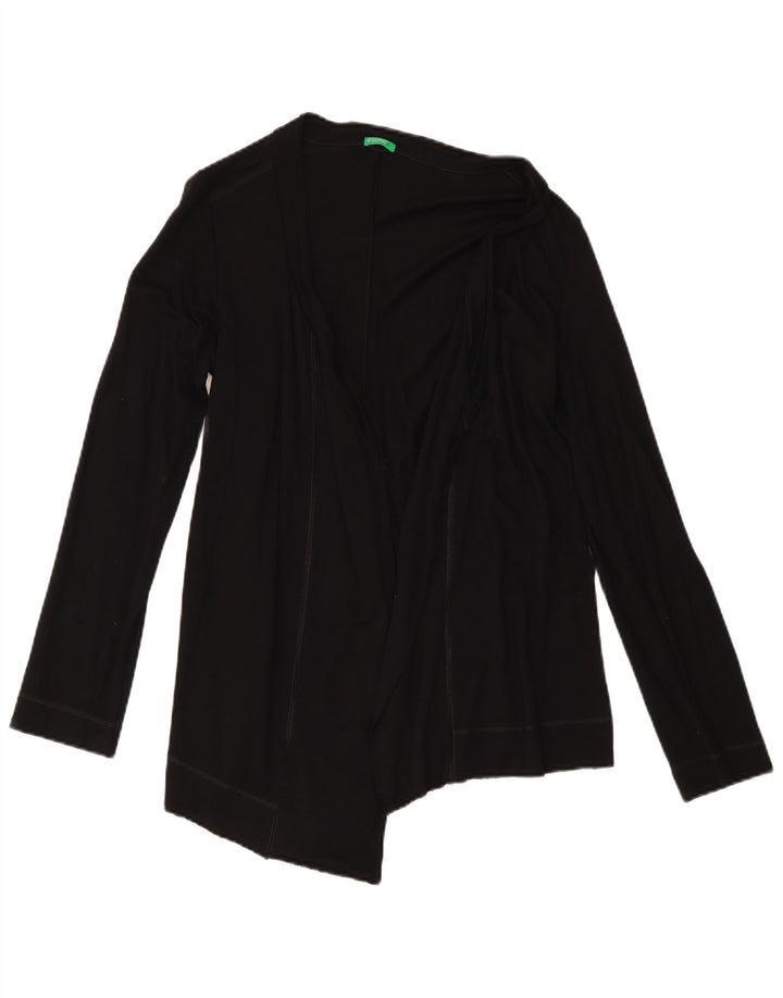 Γυναικείο πουλόβερ ασύμμετρης ζακέτας Benetton UK 12 Medium Black