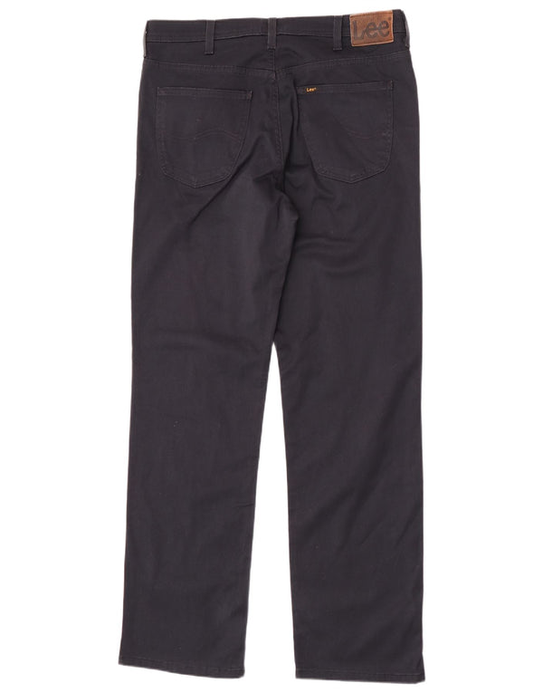 Lee Mens Brooklyn Straight Casual Παντελόνι W38 L34 Navy Blue Cotton