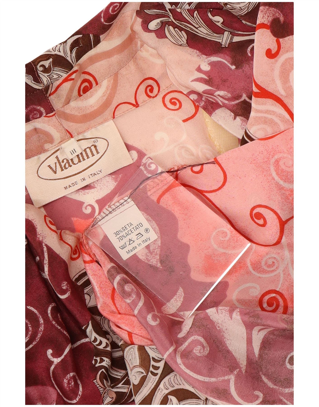 VINTAGE Γυναικείο πουκάμισο με γραβάτα μπλούζα UK 16 Large πολύχρωμο Paisley