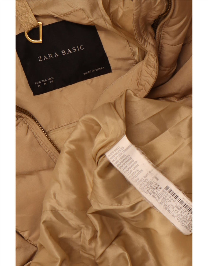 Zara Γυναικείο παλτό με κουκούλα UK 12 Medium Beige Polyester