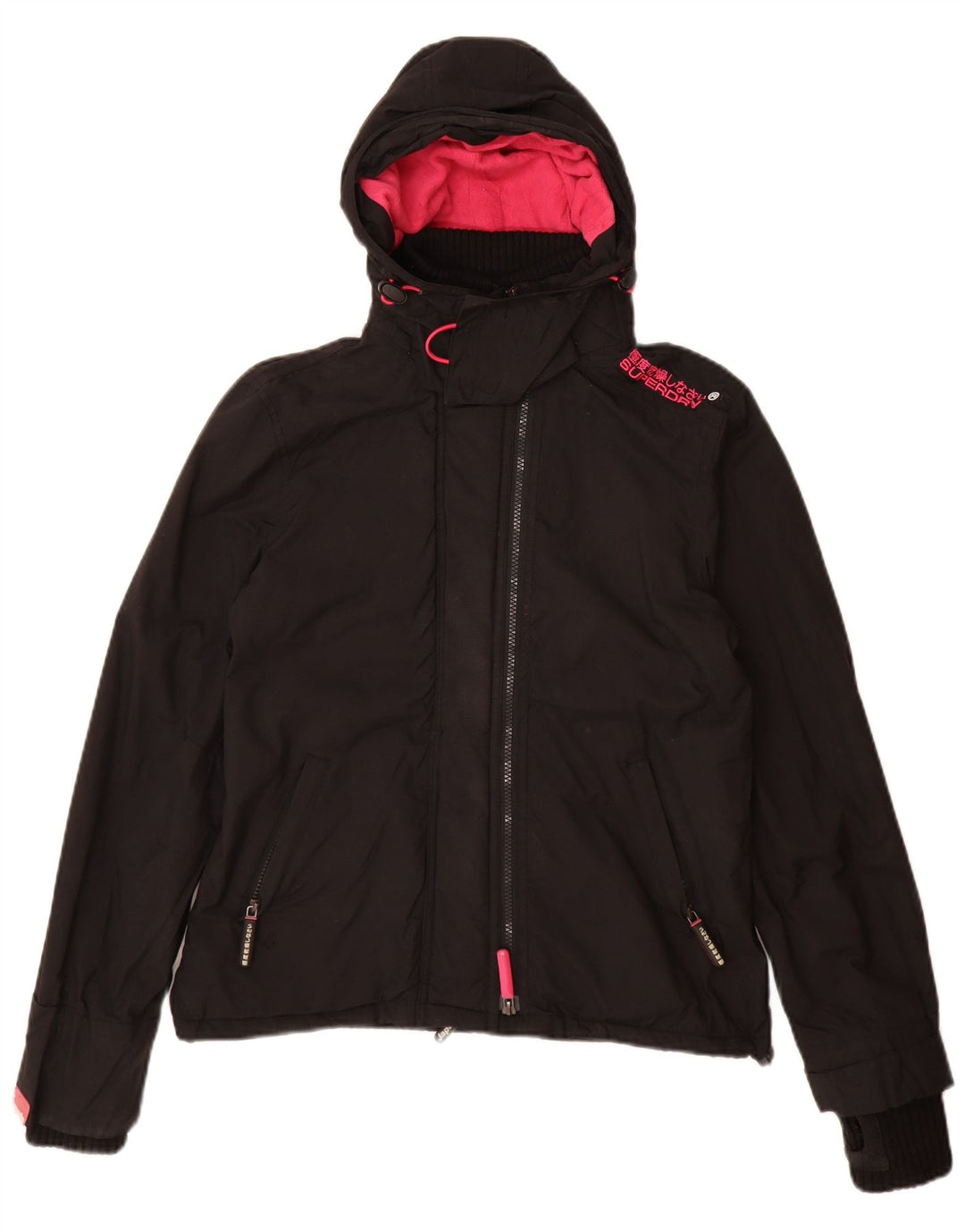 Superdry Γυναικείο Windcheater Windbreaker Jacket UK 14 Medium Black Nylon