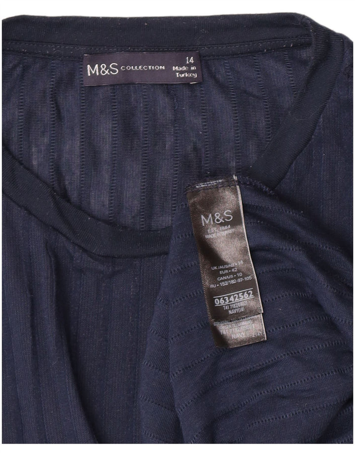 Marks & Spencer Γυναικεία υπερμεγέθη μακρυμάνικη μπλούζα UK 14 Large Navy Blue