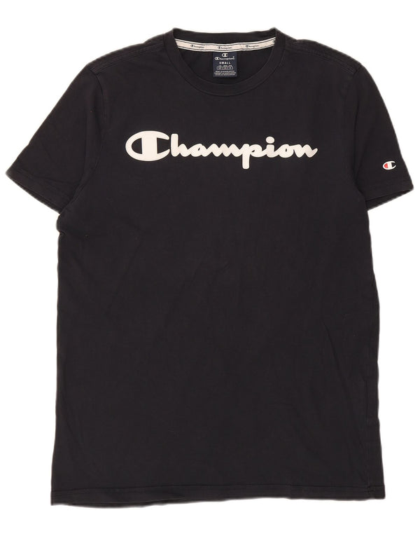 CHAMPION Ανδρικό γραφικό T-Shirt Top Small Navy Blue Cotton