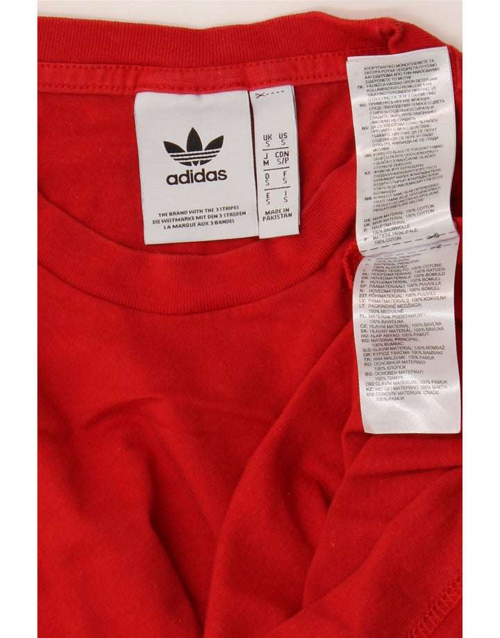 Ανδρικό T-Shirt Adidas Top Μικρό κόκκινο βαμβακερό