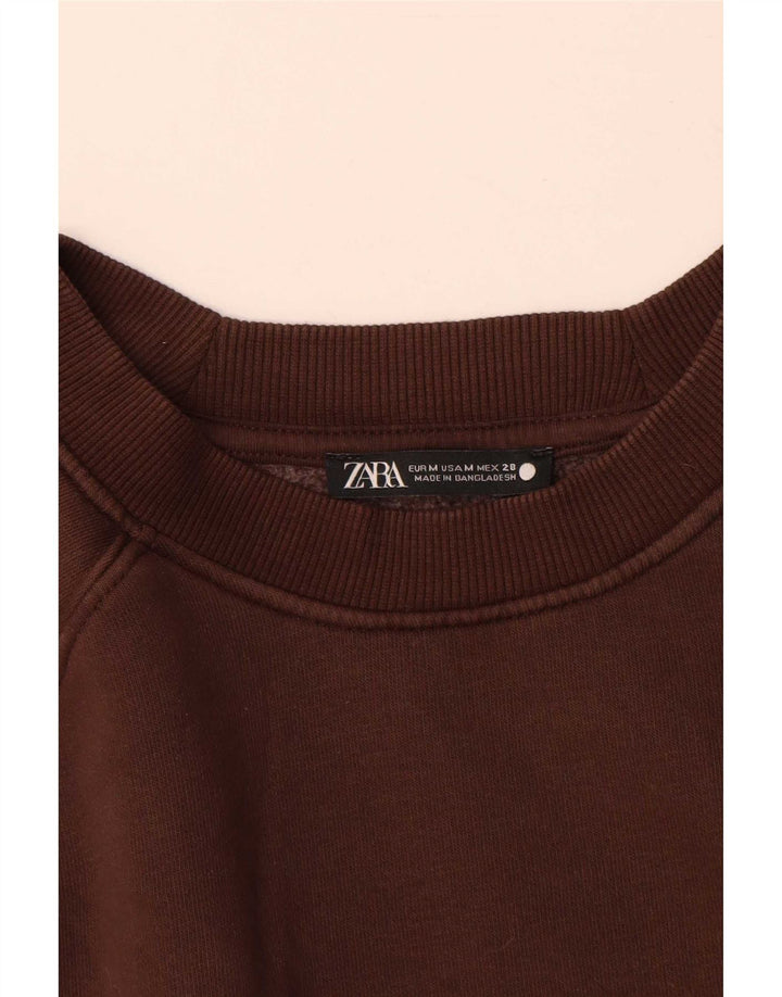 Zara Γυναικεία Φούτερ Jumper UK 14 Βαμβακερό μεσαίο καφέ
