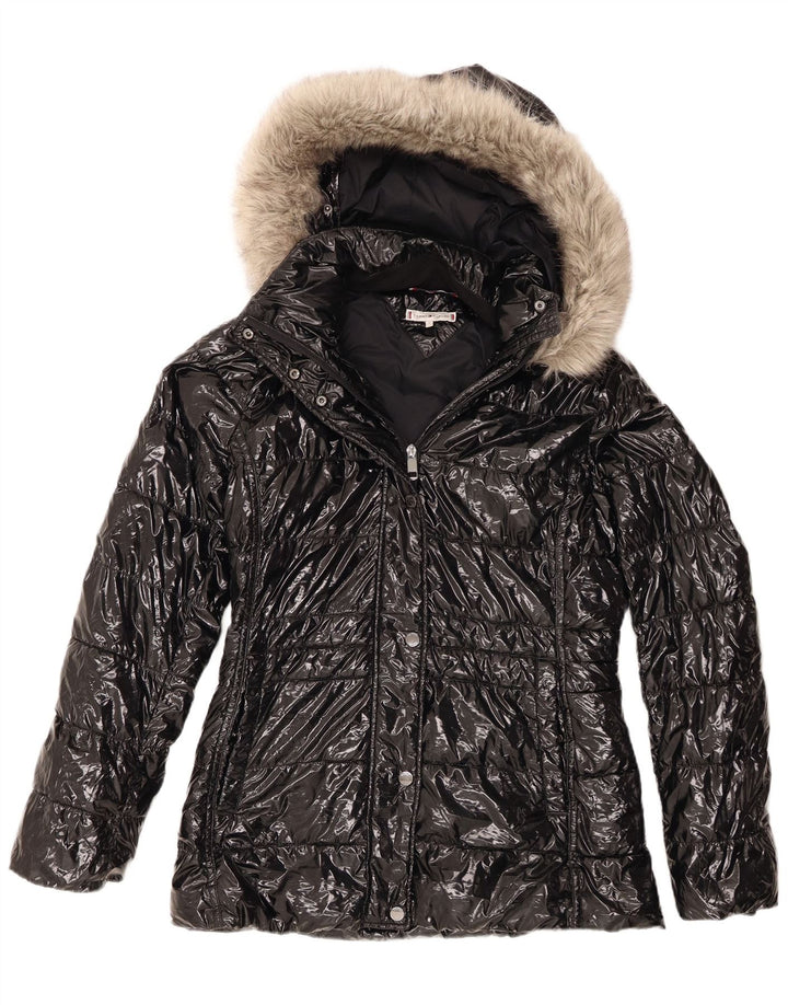 Tommy Hilfiger γυναικείο μπουφάν με κουκούλα UK 10 Small Black Polyamide