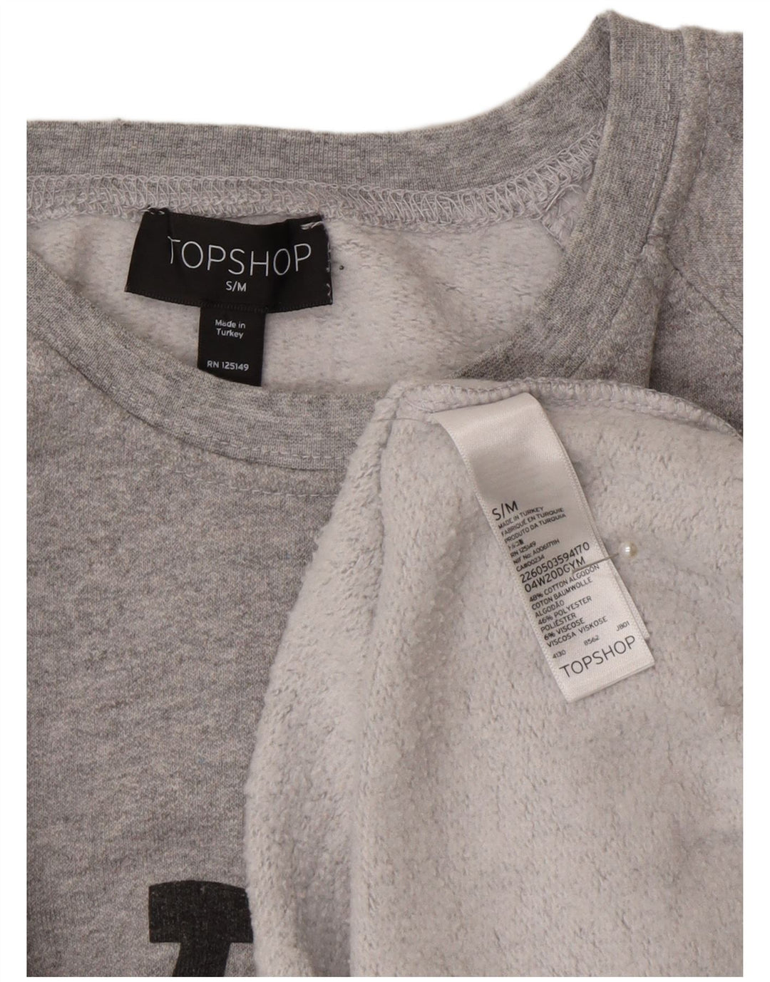 Ανδρικό γραφικό φούτερ Topshop Jumper Μικρό Γκρι Βαμβακερό