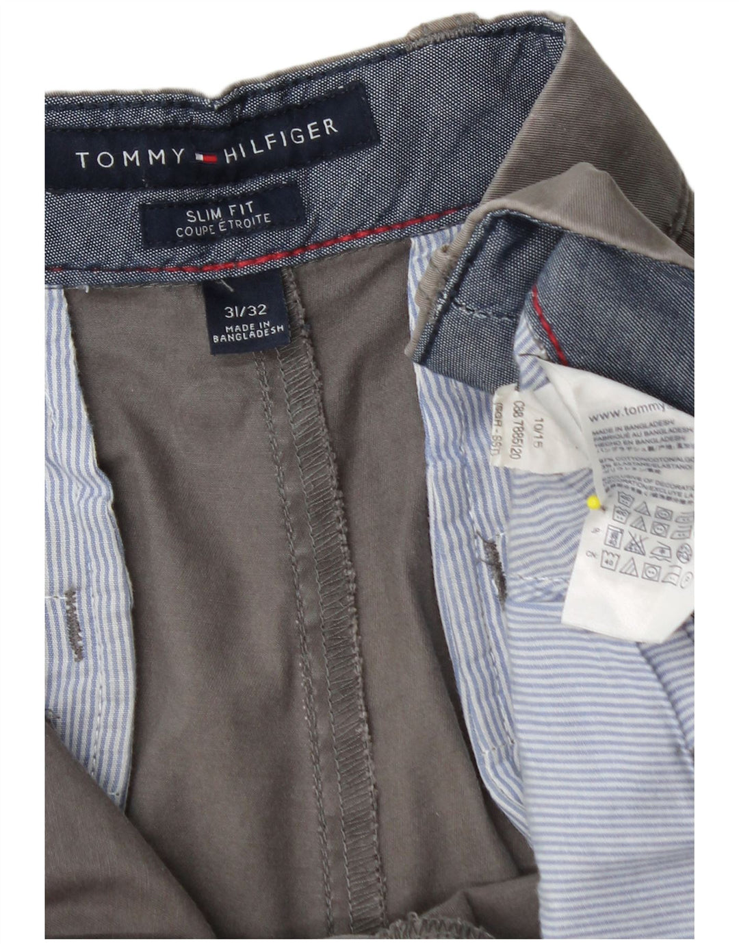 TOMMY HILFIGER Ανδρικό παντελόνι Chino Etroite Slim Fit W31 L32 Γκρι βαμβακερό