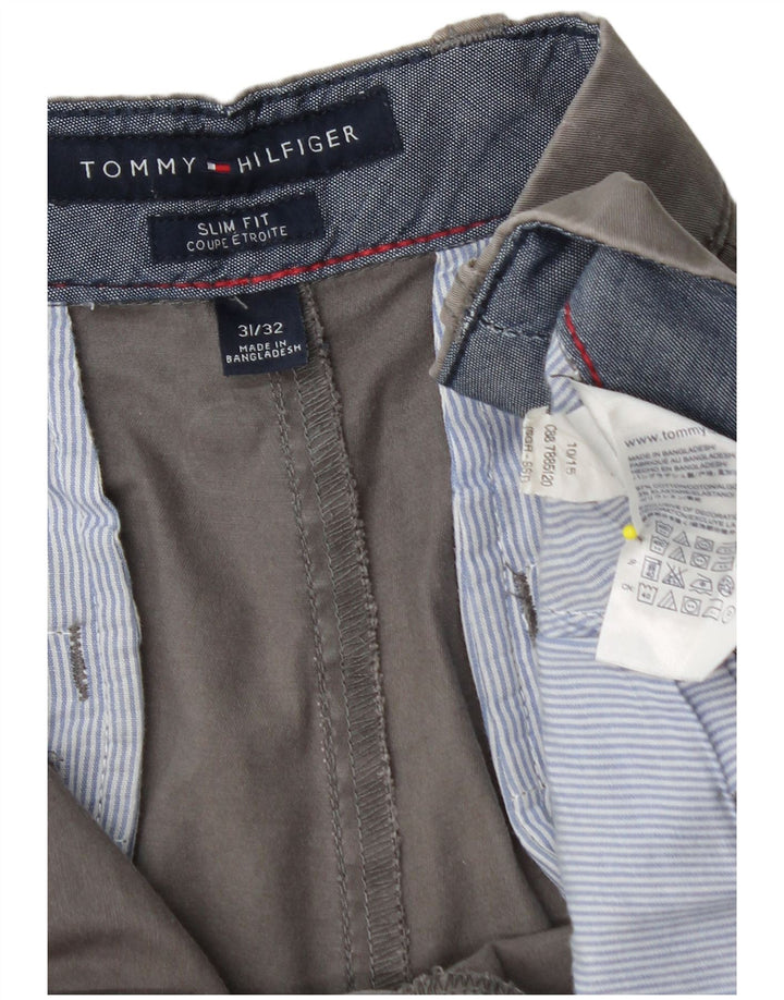 TOMMY HILFIGER Ανδρικό παντελόνι Chino Etroite Slim Fit W31 L32 Γκρι βαμβακερό