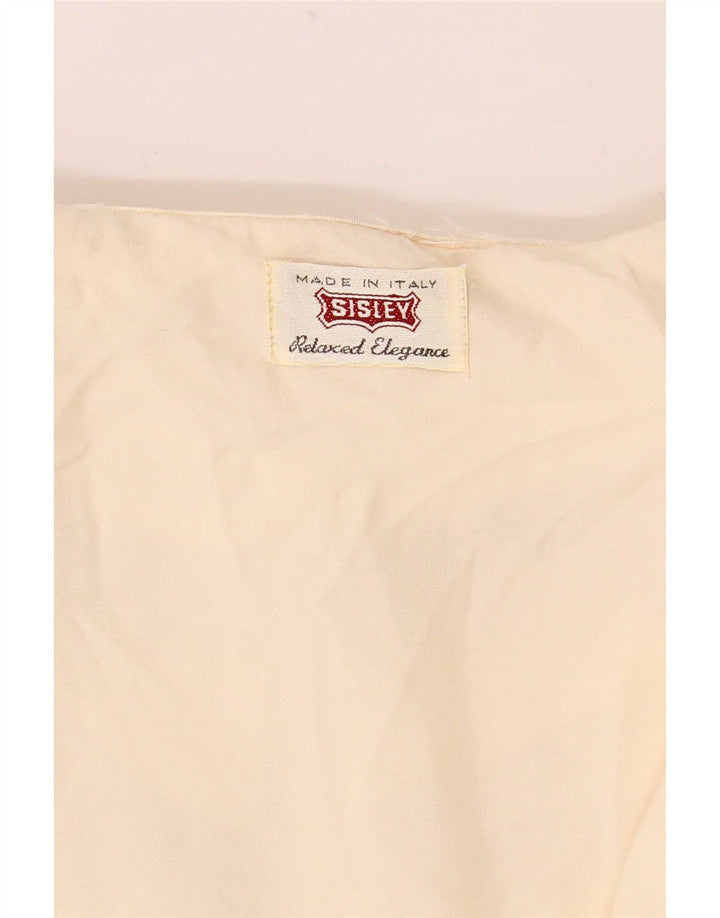Sisley Γυναικείο πουκάμισο Μπλούζα UK 14 Medium Off White Floral