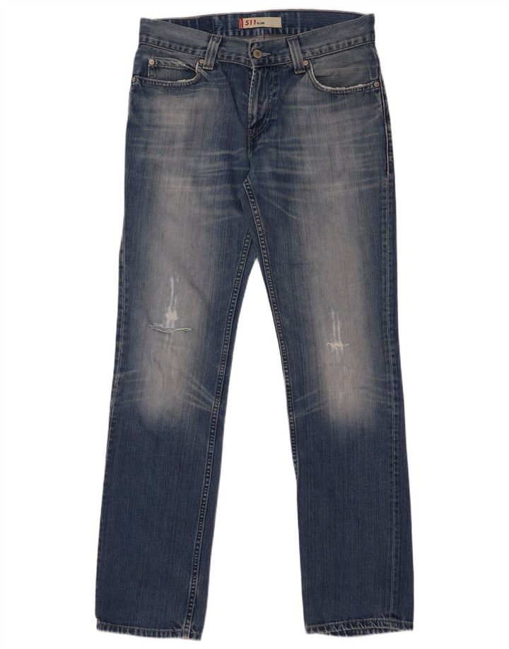 Levi's Mens 511 Distressed Slim Jeans W33 L34 Blue Cotton