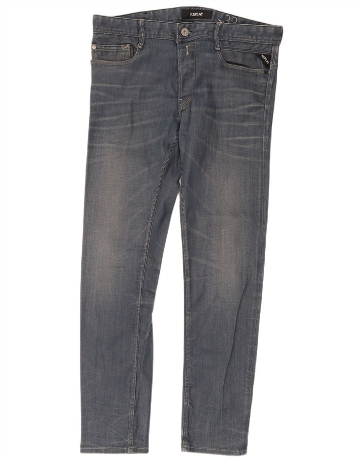 Replay Ανδρικό Slim Jeans W33 L32 Blue Cotton