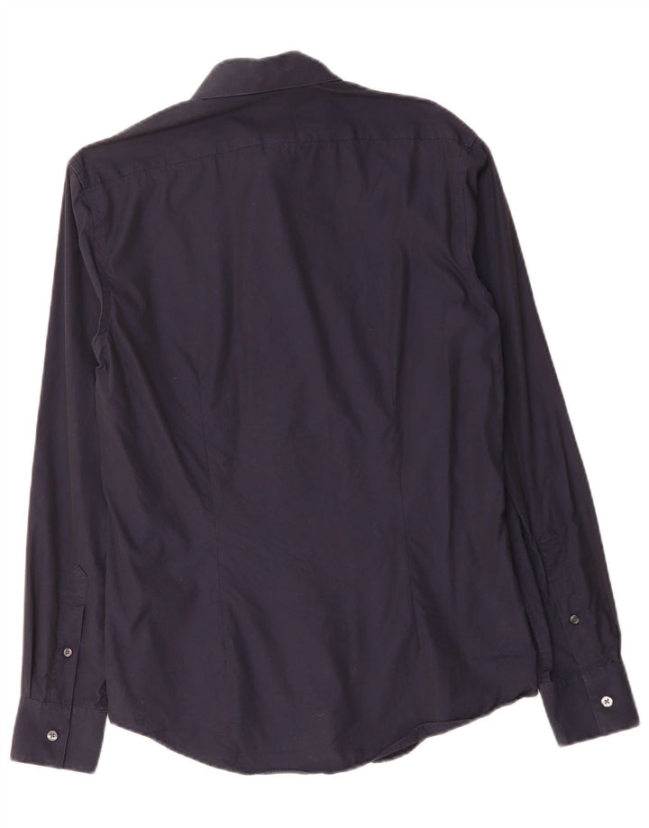 CALVIN KLEIN Ανδρικό πουκάμισο Slim Fit Μικρό Navy Blue βαμβακερό