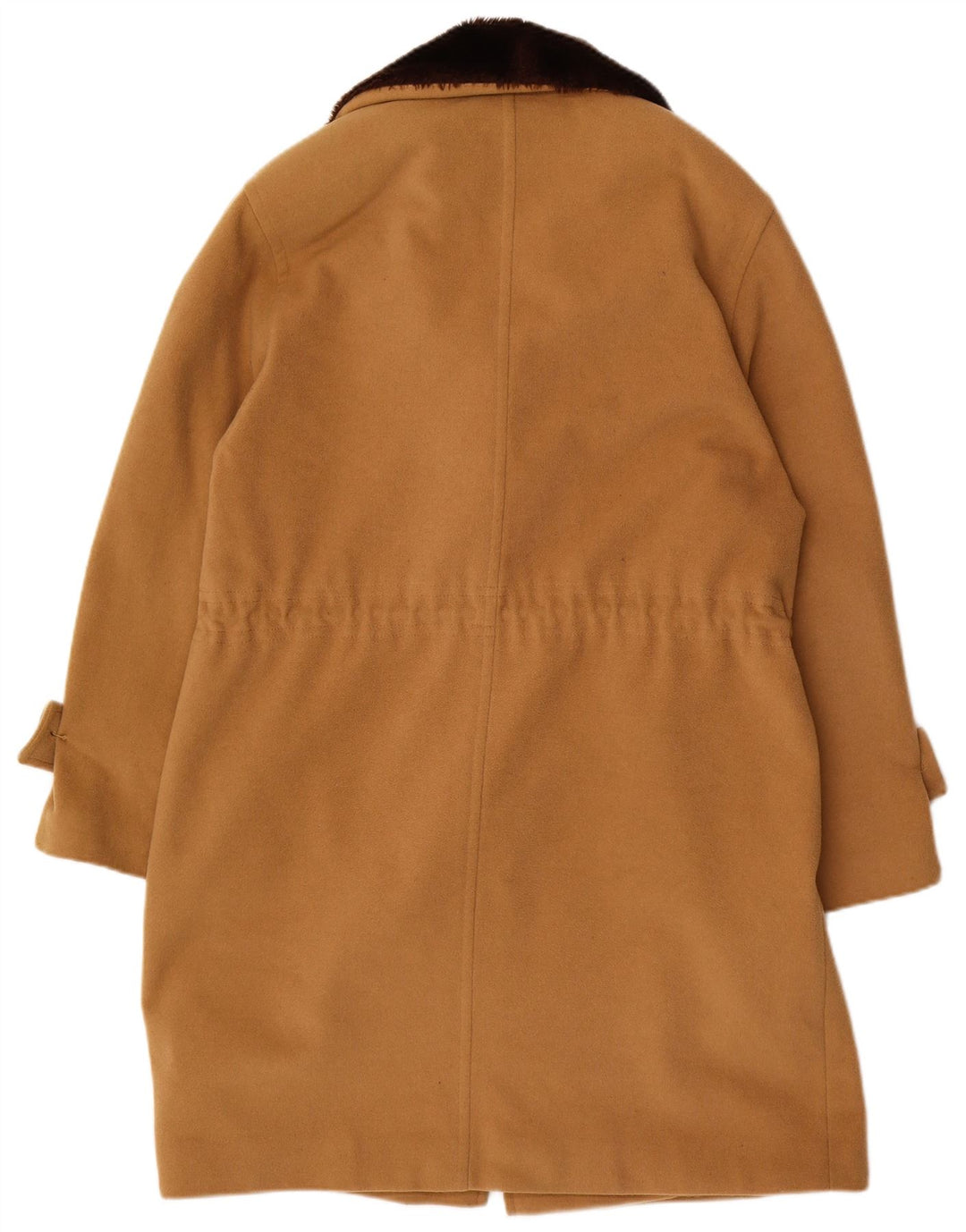 VINTAGE Γυναικείο παλτό Duffle UK 14 Medium Beige μαλλί