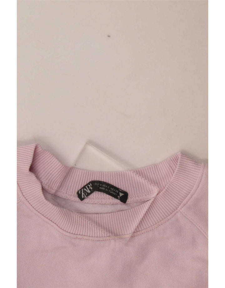 Zara Γυναικεία φούτερ Crop Oversized Jumper UK 10 Small Pink