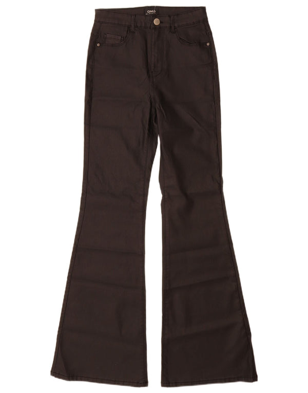 Μόνο Γυναικείο Flare Casual Παντελόνι Small W26 L30 Black Viscose