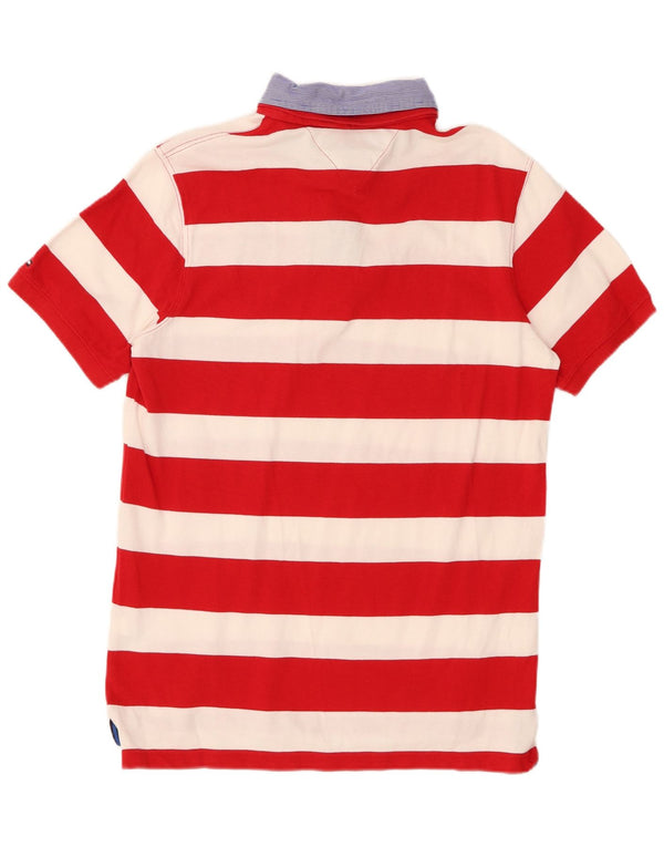 TOMMY HILFIGER Ανδρικό πουκάμισο ράγκμπι πόλο με λεπτή εφαρμογή, μεγάλο κόκκινο βαμβακερό ριγέ