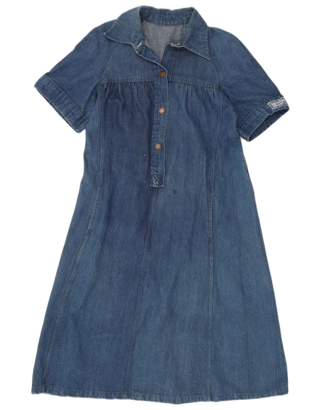 VINTAGE Γυναικείο Τζιν Φόρεμα UK 12 Medium Blue