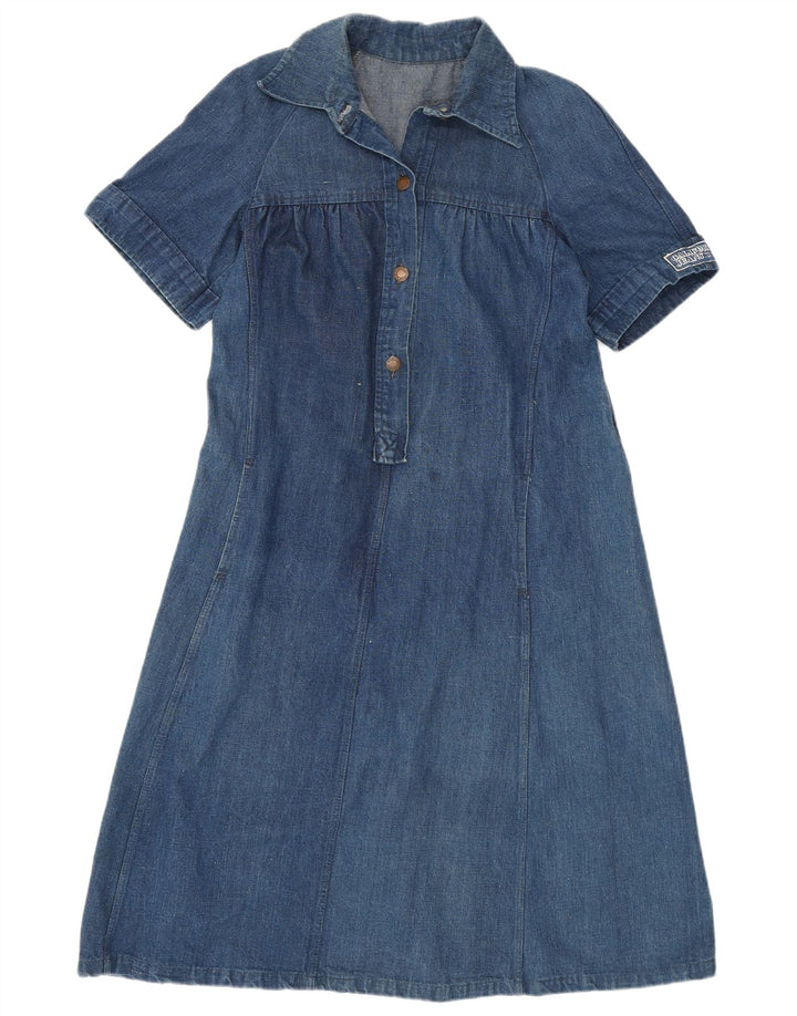 VINTAGE Γυναικείο Τζιν Φόρεμα UK 12 Medium Blue