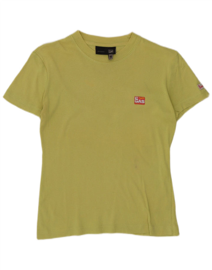 Gas Γυναικείο T-Shirt Top UK 12 Μεσαίο πράσινο βαμβακερό