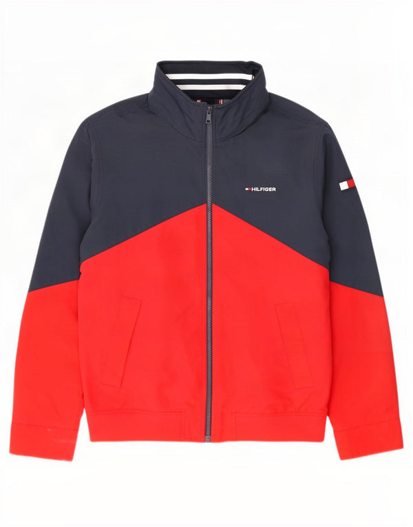 Ανδρικό μπουφάν με κουκούλα Tommy Hilfiger UK 38 Medium Navy Blue Colorblock