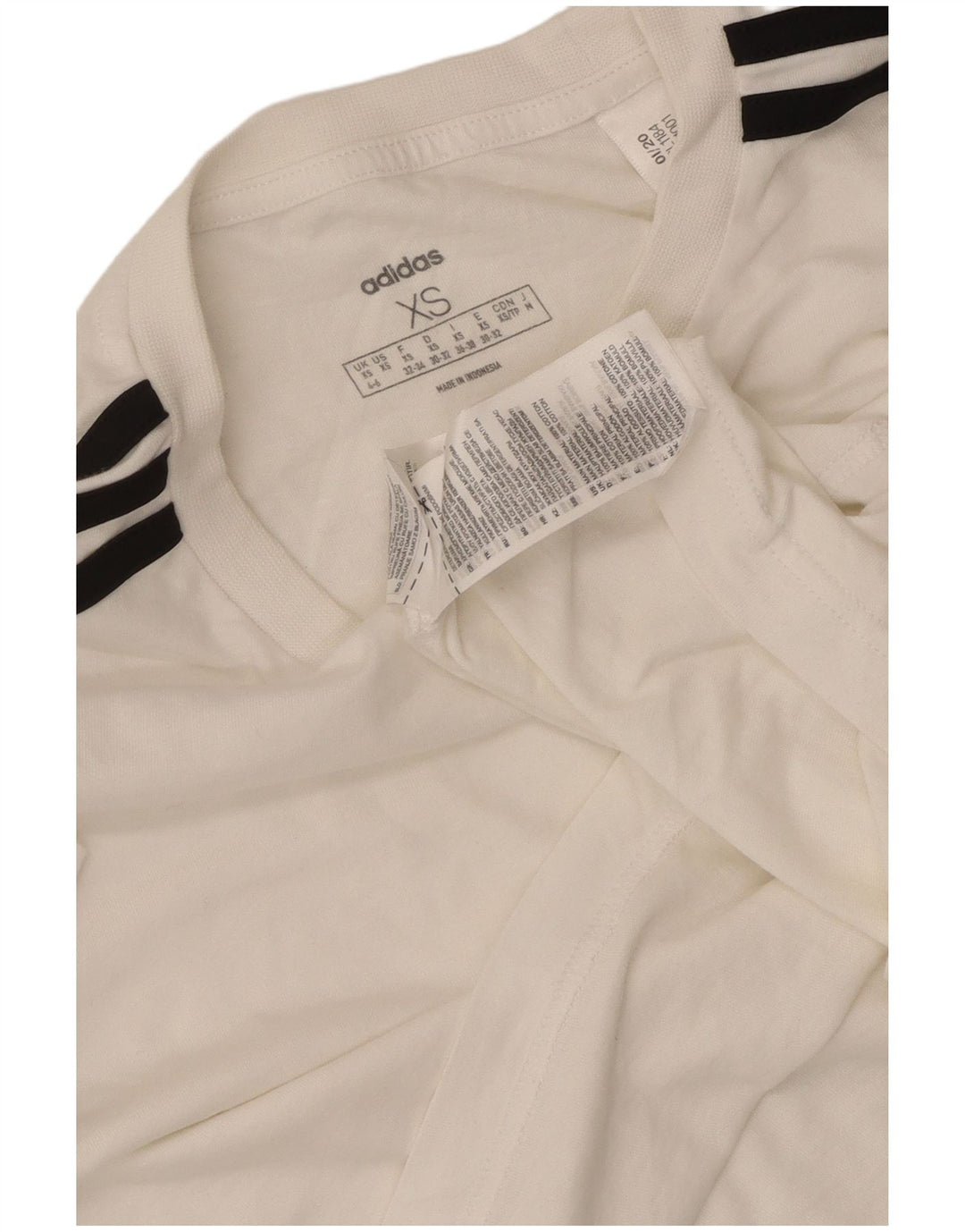 Γυναικείο μπλουζάκι ADIDAS Crop Oversized Top UK 4/6 XS Λευκό βαμβακερό