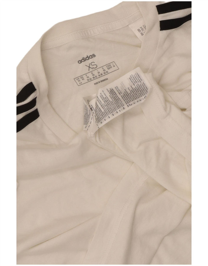 Γυναικείο μπλουζάκι ADIDAS Crop Oversized Top UK 4/6 XS Λευκό βαμβακερό