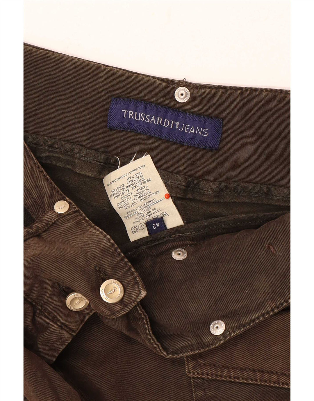 Trussardi Γυναικεία Τζιν Φούστα IT 42 Medium W28 Καφέ Βαμβακερή