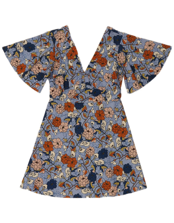Zara Γυναικείο φόρεμα A-Line UK 12 Medium Blue Floral