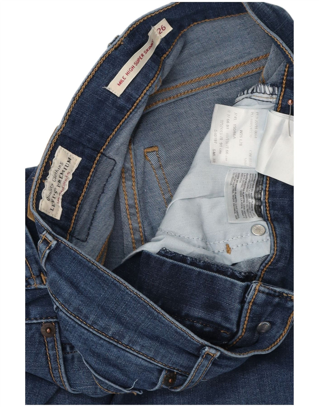 Γυναικείο τζιν LEVI'S Mile High Super Skinny W26 L28 Μπλε βαμβακερό