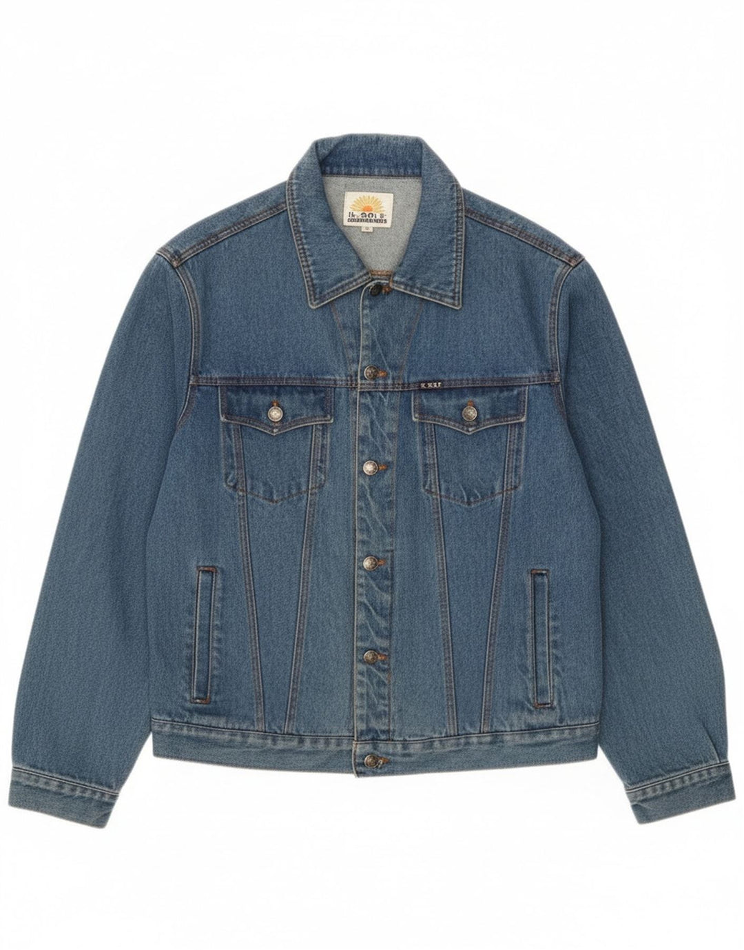 Vintage Ανδρικό Τζιν Μπουφάν UK 42 XL Blue Cotton Classic