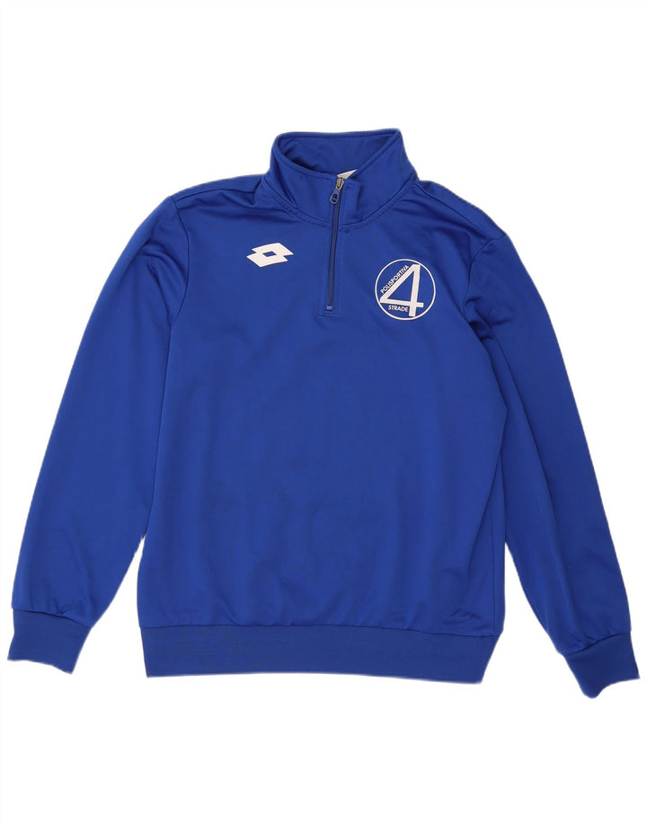 Ανδρικό φούτερ Lotto με φερμουάρ με λαιμόκοψη μεγάλο μπλε πολυεστέρα