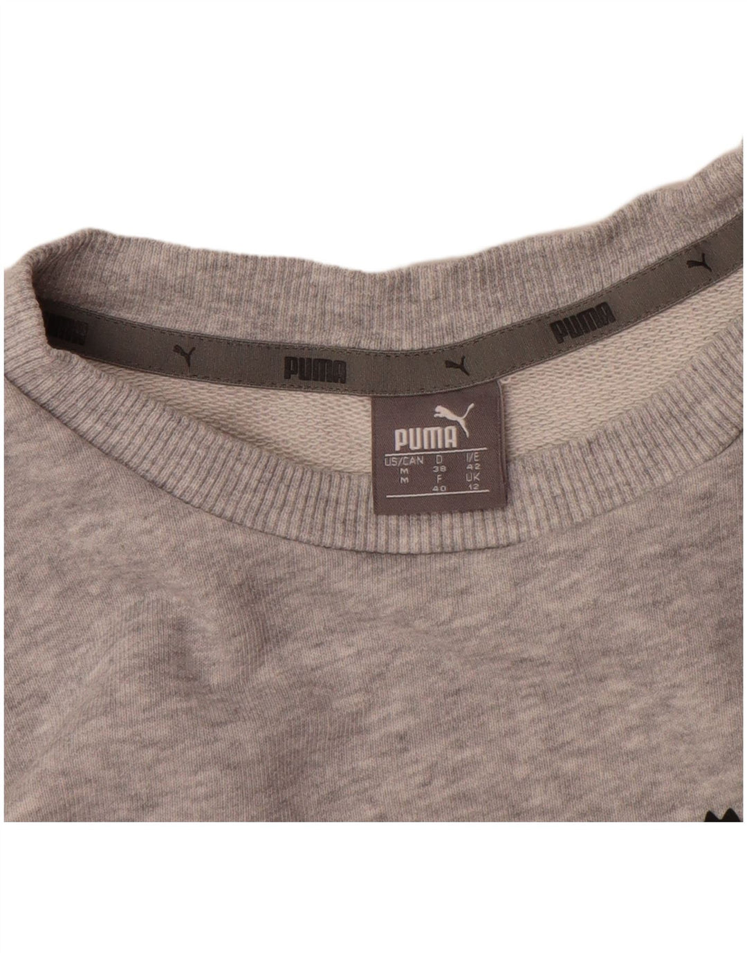 Γυναικείο γραφικό φούτερ Puma Jumper UK 12 Βαμβακερό μεσαίο γκρι