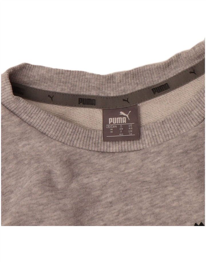 Γυναικείο γραφικό φούτερ Puma Jumper UK 12 Βαμβακερό μεσαίο γκρι