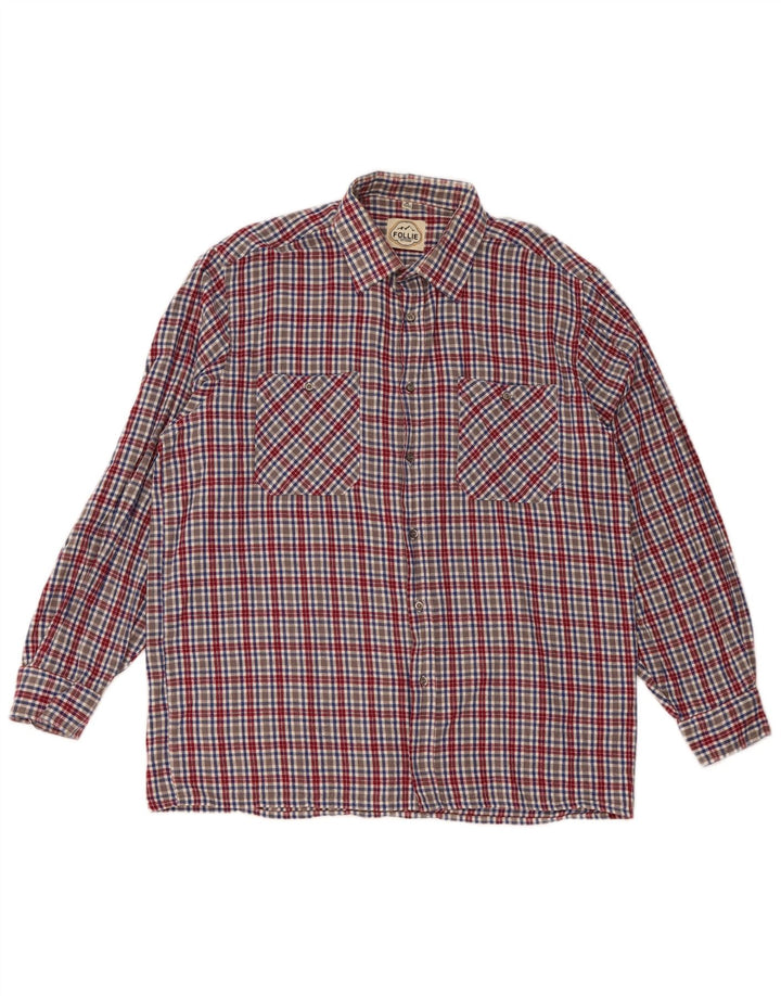 Ανδρικό πουκάμισο Follie Μέγεθος 43/44 XL Πολύχρωμο βαμβακερό καρέ