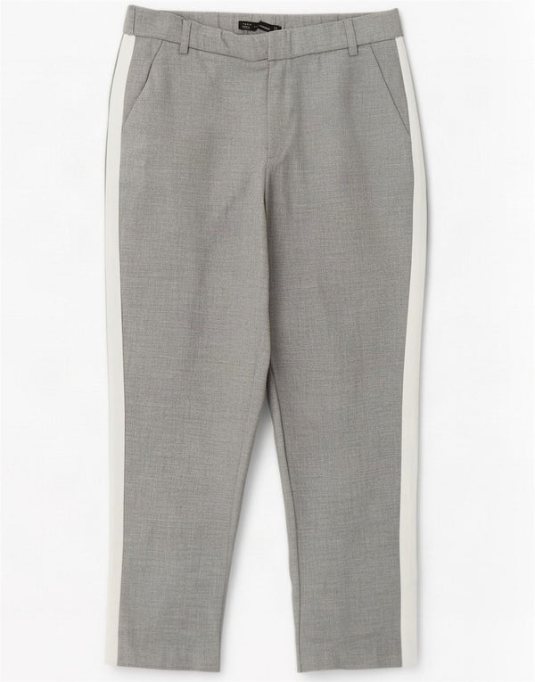 Zara Γυναικείο Trafaluc Cropped Παντελόνι Large W32 L24 Grey Colorblock