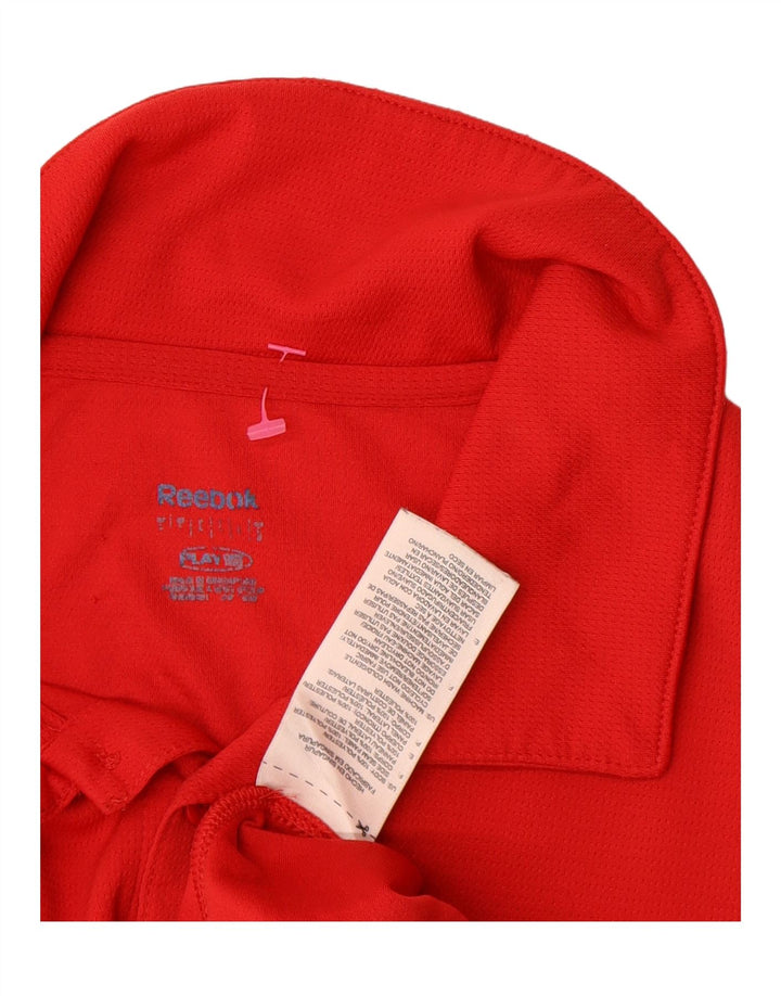 REEBOK Mens Polo Shirt Large Red Polyester Vintage Reebok and Second-Hand Reebok from Messina Hembry 