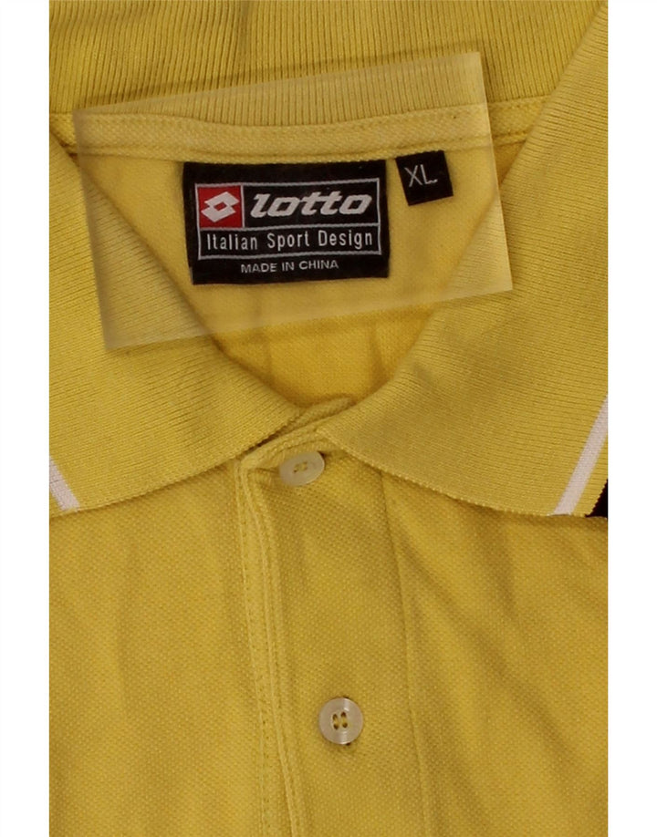LOTTO Mens Polo Shirt XL Yellow Vintage Lotto and Second-Hand Lotto from Messina Hembry 