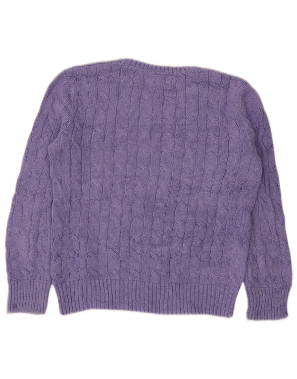 Polo Ralph Lauren Girls Boat Neck Jumper πουλόβερ 7-8 ετών Small Purple