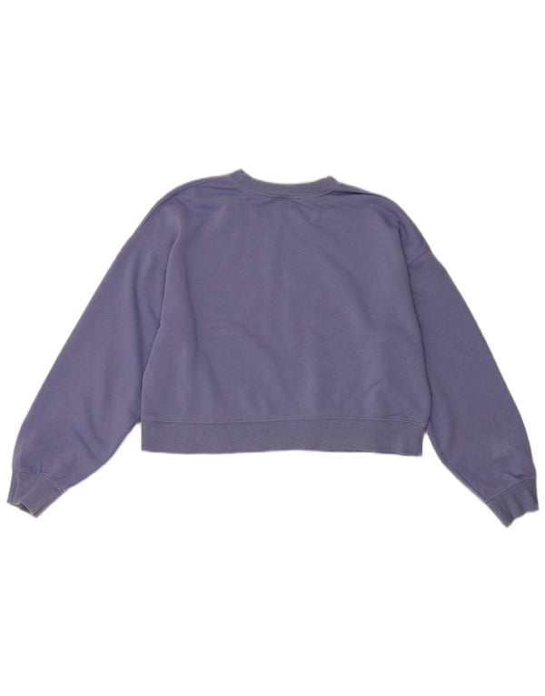 Zara Γυναικεία φούτερ Crop Jumper UK 12 Medium Purple Cotton