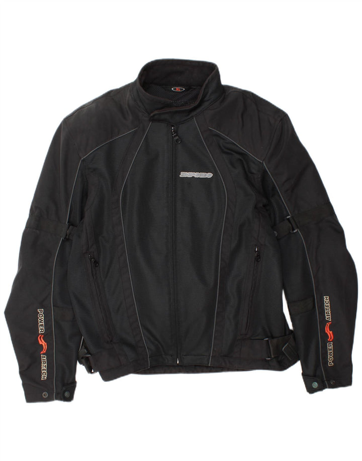 SPIDI Mens Graphic Racer Jacket UK 42 XL Μαύρο