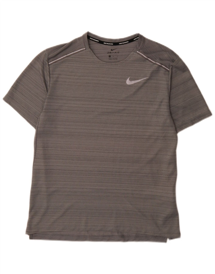Ανδρικό T-Shirt Nike Dri Fit Τοπ μεσαίου γκρι ριγέ πολυεστέρα